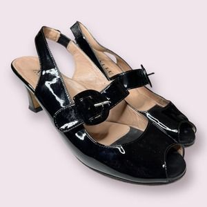 Anyi Lu Black Patent Leather Heels